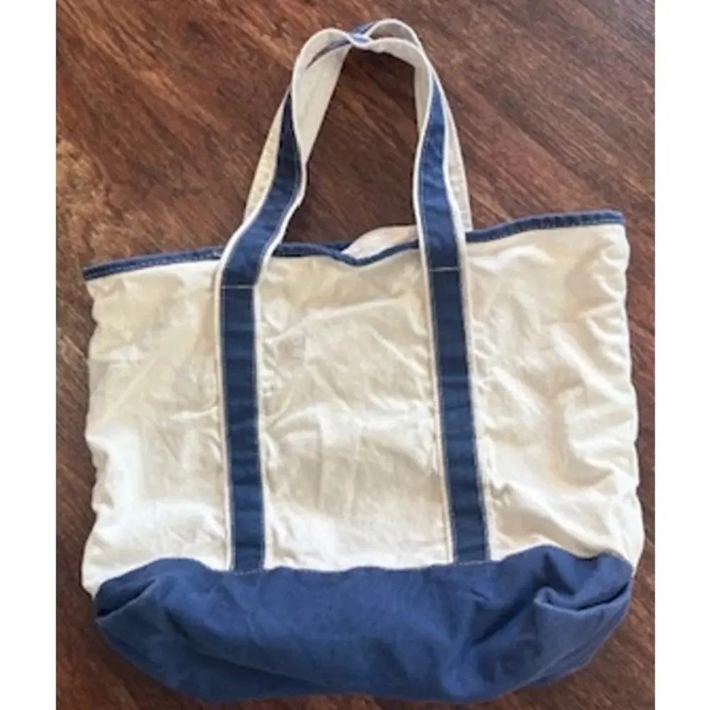 Unbranded Heavyweight Canvas Boat Tote Bags Navy Blue Open Top Preowned Everyday